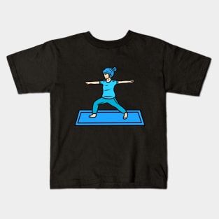 Yoga pose warrior 2 Kids T-Shirt